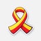 Sticker of red and yellow ribbon, symbol of World hepatitis day