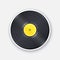 Sticker of retro vinyl LP record with yellow label