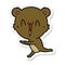 sticker of a running bear cartoon