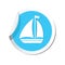 Sticker with sailboat icon