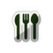 Sticker set collection cutlery icon flat