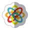 sticker shading colorful rings in atom shape