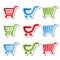Sticker shopping cart trolley, item or button