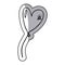 Sticker silhouette balloon in heart shape with cord