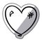Sticker silhouette balloon in heart shape flat icon