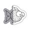 sticker silhouette blowfish aquatic animal icon