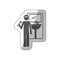 Sticker silhouette plumber with spanner in bathroom