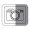 sticker silhouette square shape with photographic camera