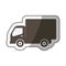 sticker silhouette transport truck with wagon