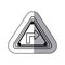 sticker silhouette triangle frame turn right traffic sign