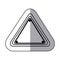 sticker silhouette triangle shape traffic sign icon