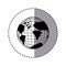 Sticker silohuette monochrome earth map world