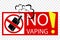 Sticker simple sign no vaping, at transparent effect background