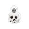 Sticker of a skeleton skull in a crown.