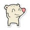 sticker of a smiling polar bear cartoon