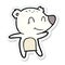 sticker of a smiling polar bear cartoon