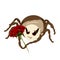 Sticker spider isolated with red roses