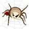 Sticker spider isolated â€“ web with rose