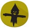 Sticker with spooky halloween scarecrow