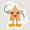 Sticker Style Funny Star Cartoon In Saluting