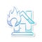 Sticker style icon - House fire