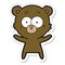 sticker of a surprised bear cartoon