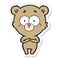 sticker of a surprised bear cartoon