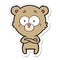 sticker of a surprised bear cartoon