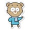 sticker of a surprised bear cartoon