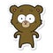 sticker of a surprised bear cartoon