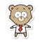 sticker of a surprised bear cartoon