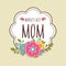 Sticker, tag or label for Happy Mothers Day celebration.