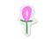 Sticker of tattoo pink flower in modern style. Hand drawing vector illustration color