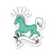 sticker of tattoo style prancing stallion