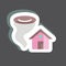 Sticker Tornado Hitting House. suitable for disasters symbol. color mate style. simple design editable. design template vector.