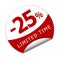 Sticker twenty five percent off for a limited time
