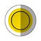 sticker yellow circular shape traffic sign icon