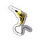 sticker yellow drill icon tool with wired