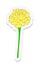sticker of yellow tagetes flower in flat cartoon style isolated on white background