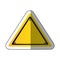 sticker yellow triangle traffic sign