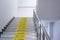 Stickers of Calories burned on staircase inside of office building