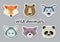 Stickers with cute animal muzzles