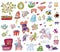 stickers, icons with elements of animal fairies and elves