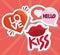 Stickers love lips heart romantic and cute design icons