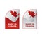 Stickers Made in Canada. Vector illustration.