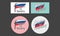 Stickers in support of opposition leader Navalny. Inscription `Freedom to Navalny`against background of Russian flag.Vector image