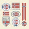Stickers, tags and labels with Norway flag - badges