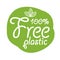 Stickers with text - Plastic free. product sign for labels.