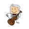 Stickfigure Cellist cartoon vector illustration