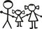 Stickman family - dad daughter Mom